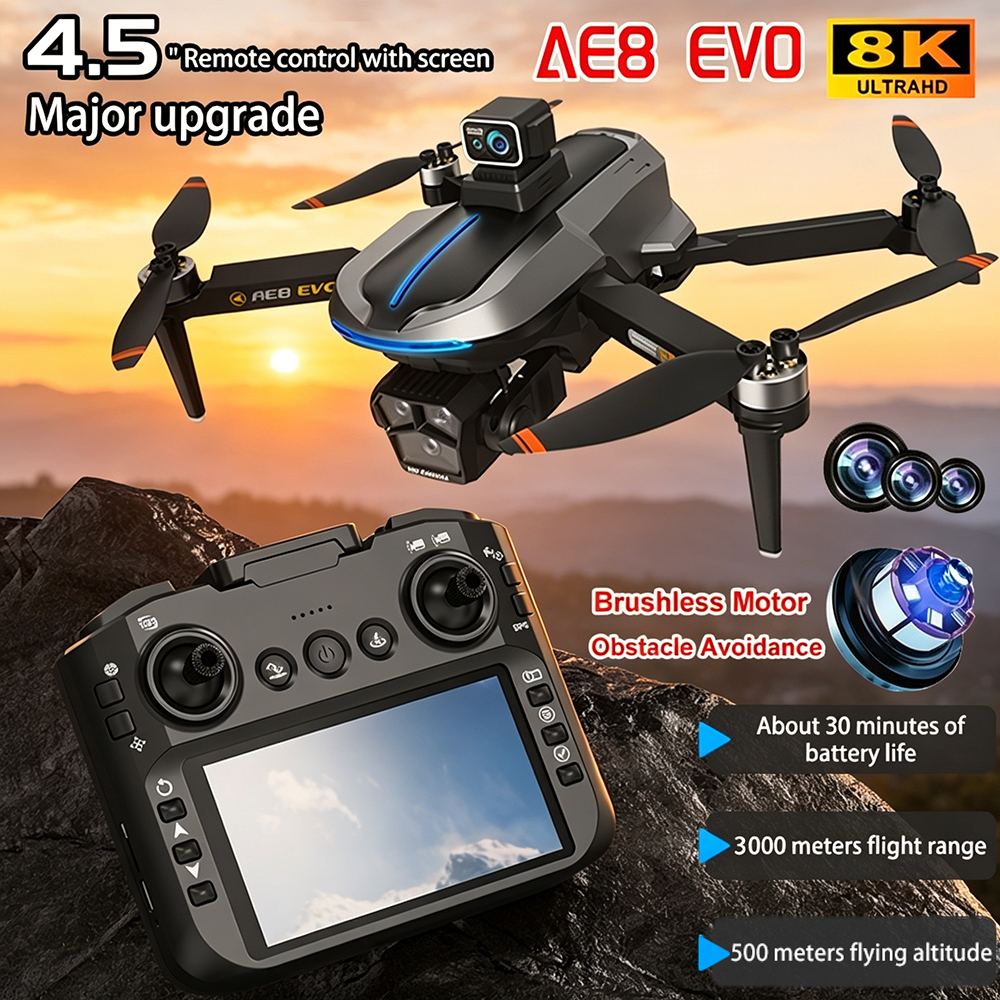Drone Surveying - AE8 EVO Drone 4K Professional 5G