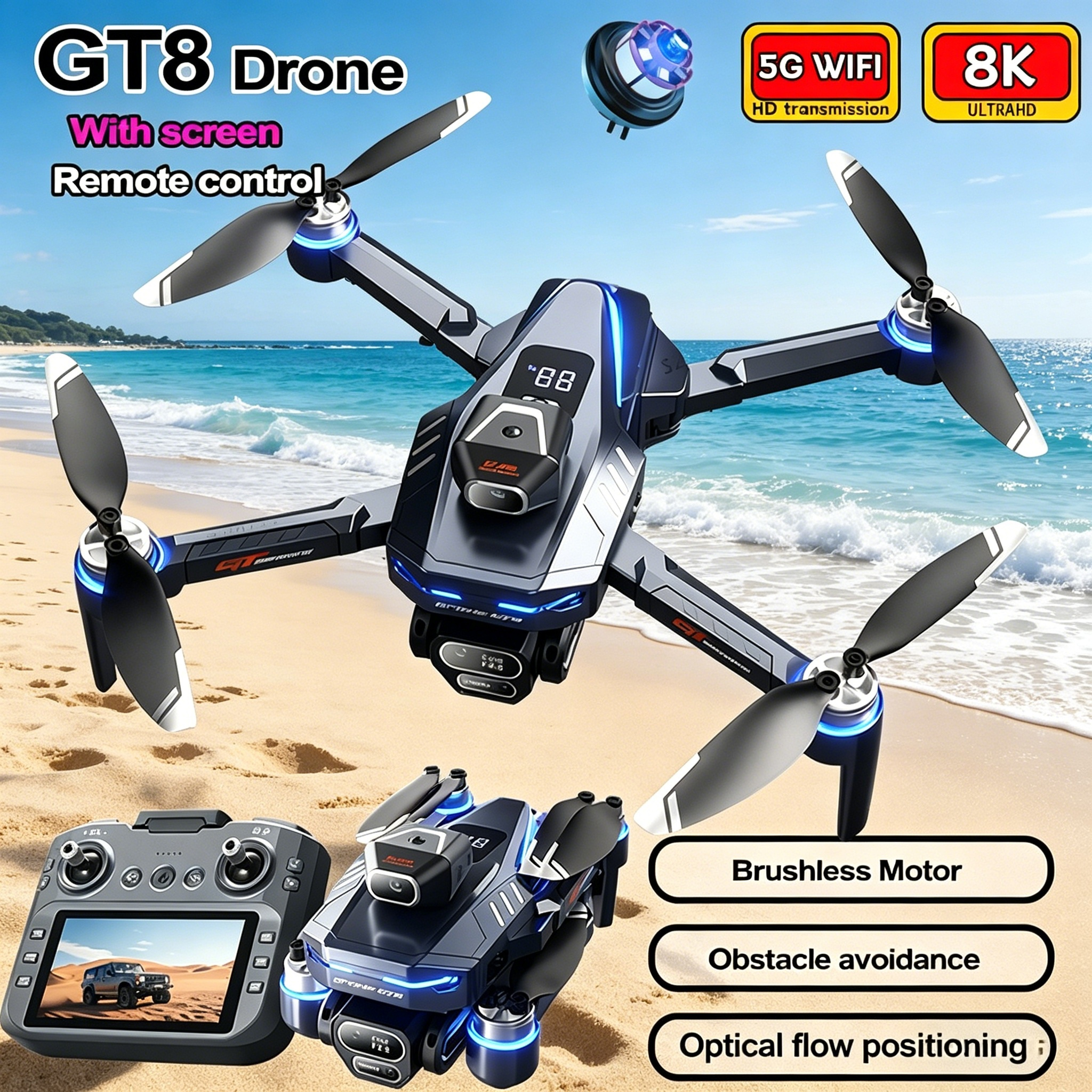 New Drone GT8 8K Professional  - Drone Surveying のレビューと価格